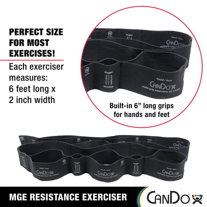 CanDo Multi-Grip 6 Foot Exercise Resistance Band with Hand/Foot Loops for Total Body Workouts, Training, Rehab, Stretching and Therapy
