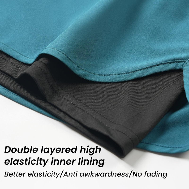 3-Piece Men's Running Shorts - Breathable Quick-Drying Sports Shorts with Night Reflective Strips (L) Black