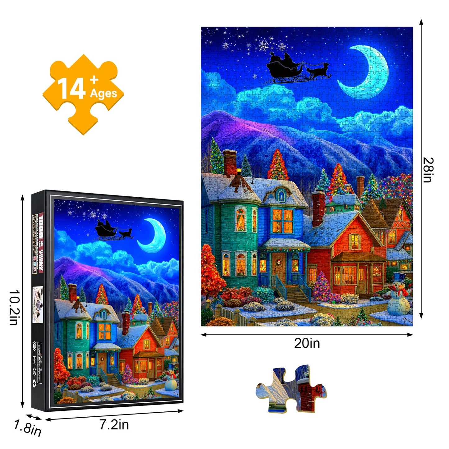 1000 Piece Magical Winter Town Puzzle for Adults