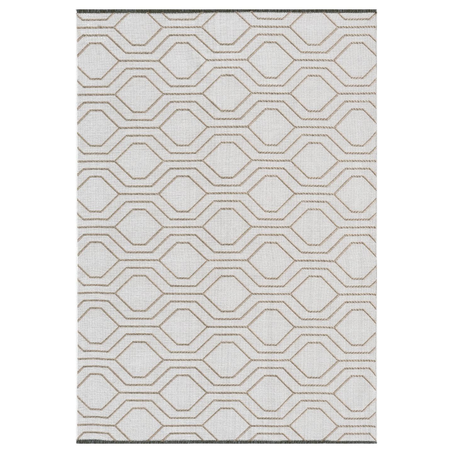 LUXE WEAVERS Moroccan Trellis White 5x7 Washable Area Rug, Anti-Slip Geometric Carpet