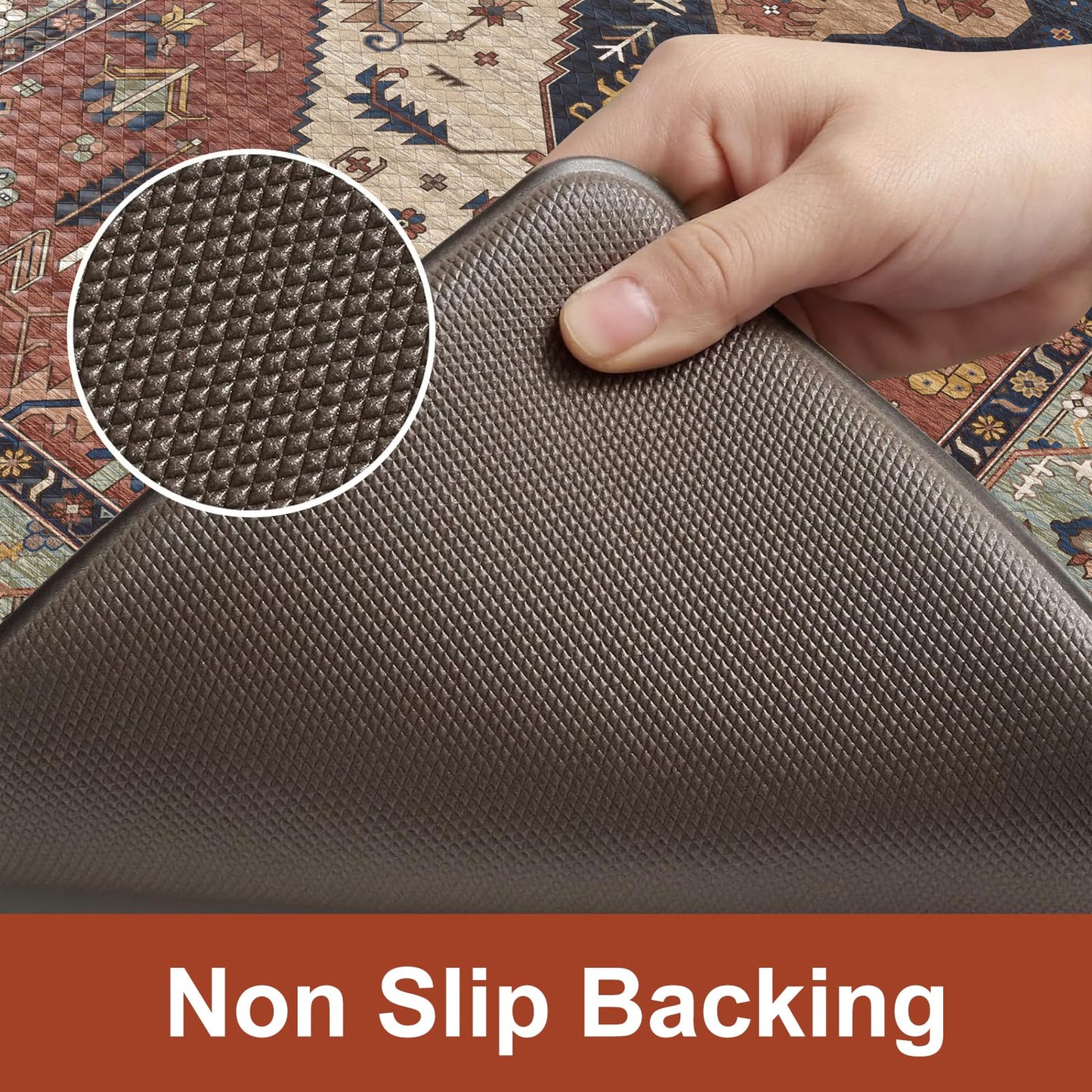 KIMODE Farmhouse Kitchen Mats, Anti Fatigue Kitchen Rugs Sets of 2, Non Slip Waterproof Kitchen Floor Mats, Ergonomic Cushioned Comfort Standing Mat, Red Laundry Room Rug for Office, Sink, Desk