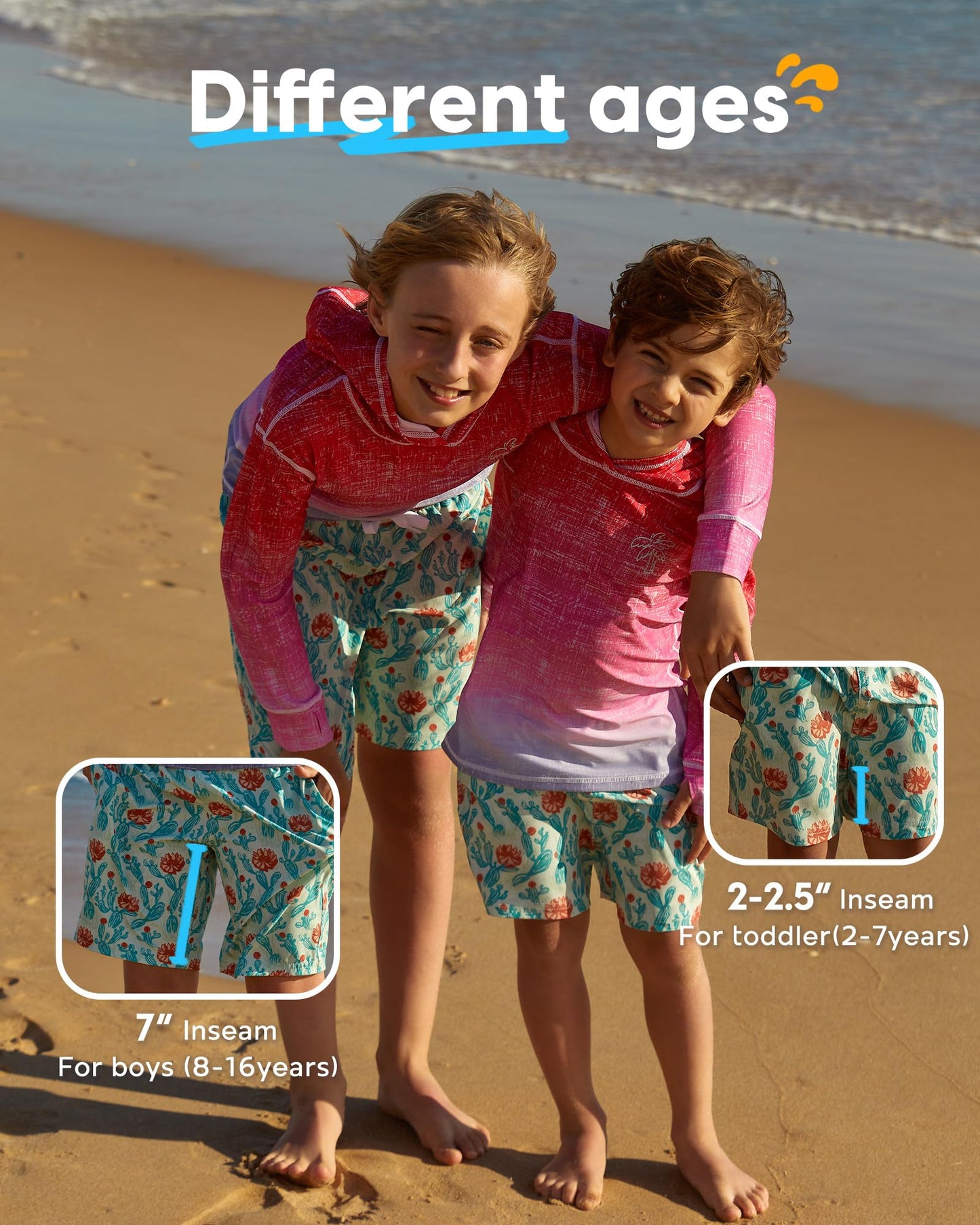 maamgic Boys Swim Trunks Stretch Quick Dry Swim Shorts Kids Bathing Suits Toddler Boy Swimsuit Swimwear Cactus Green 3T
