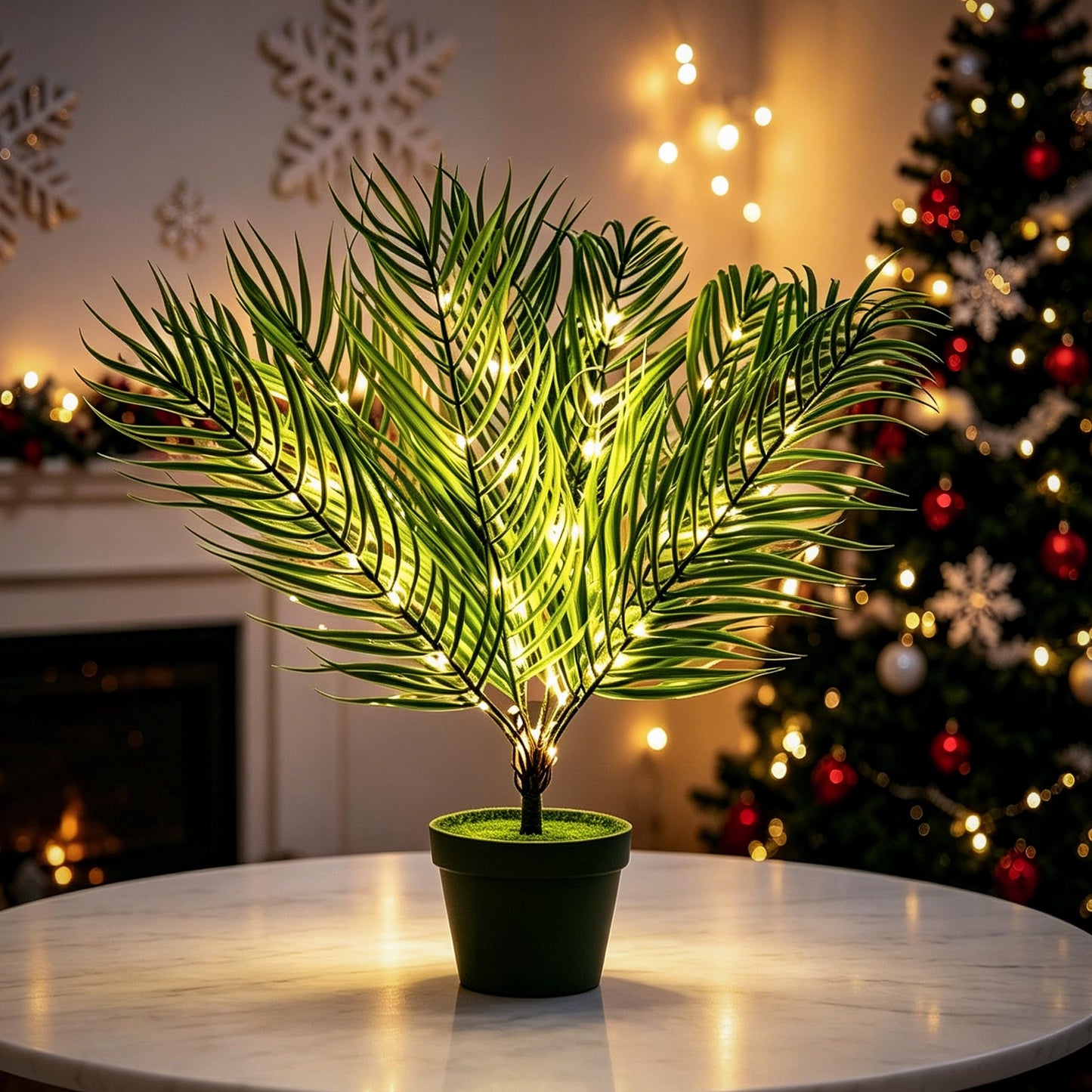 hibeauti 19.6" Artificial Twinkling Tree Light, USB & Battery Operated LED Plant Lamp for Bedroom Office Bar Office Party Decor, Ideal Christmas Birthday Mothers Day Housewarming Gifts for Men Women
