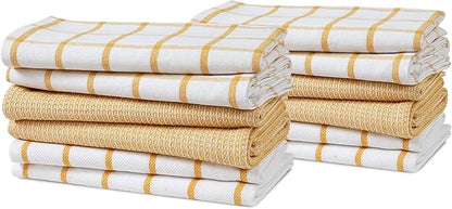 LANE LINEN Kitchen Towels Set of 12-100% Cotton, Quick-Drying 18” x 28”