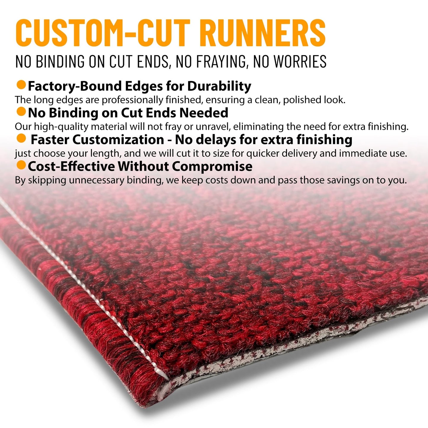 Ottomanson 2'7" x 11' Ultra-Thin Hallway Runner Rug - Durable Non-Slip Carpet for High-Traffic Areas - Fits Under Doors for Seamless Entry - Ideal for Kitchen, Entryway, Bedroom & Living Room, Red