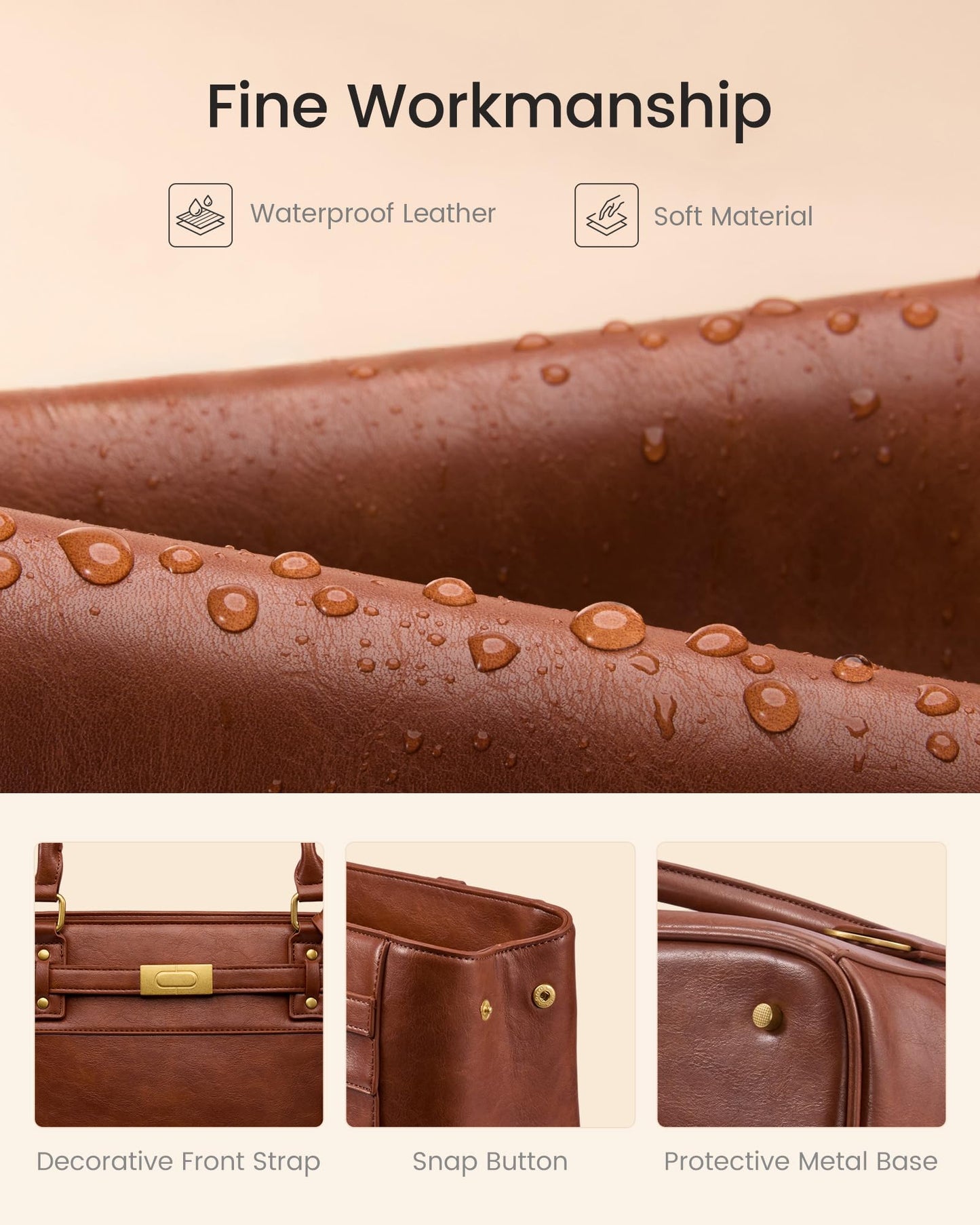 LOVEVOOK Laptop Tote Bag for Women, 15.6 Inch Waterproof Leather Work Computer Bag, Large Business Office Briefcase Shoulder Handbag Purse Gifts for Women