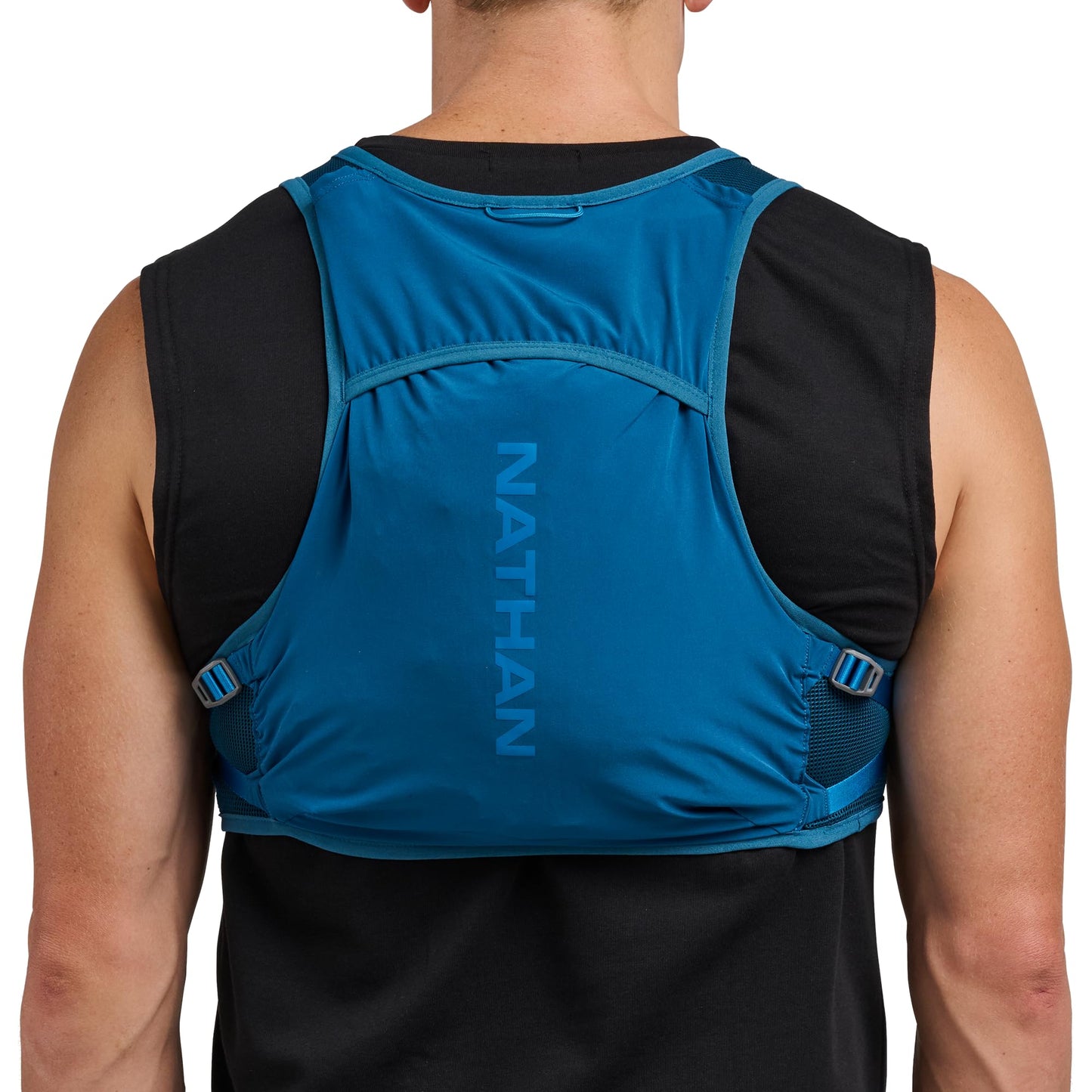 Nathan Unisex Hydration Vest - Lightweight, Quick-Fit Size Adjustment, Includes Two 14oz Hydrapak Flasks, 4L Storage, Six Pockets for Running Essentials,Pinnacle Breeze, Sailor Blue/Deep Blue S-M