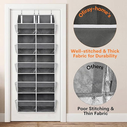 2 Pack Over the Door Organizer 5 Tiers, Extra Large Behind Door Storage of 10