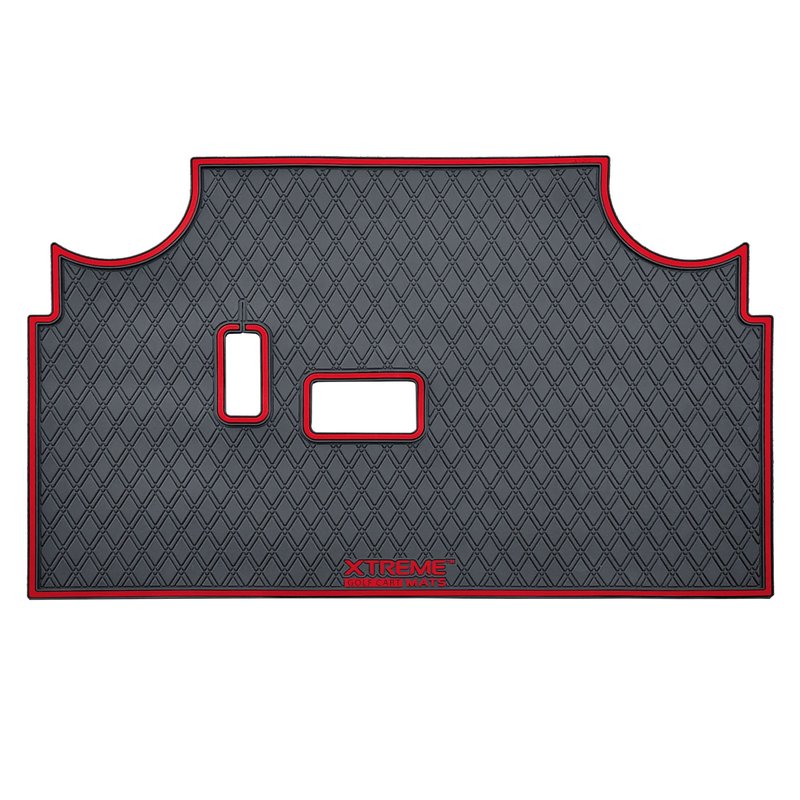 Xtreme Golf Cart Mats Rubber Floor Mat Compatible with Evolution Classic Plus/Pro, Forester, Turfman (17-22) Golf Cart Models | Full Coverage Liner Protection - Red Trim