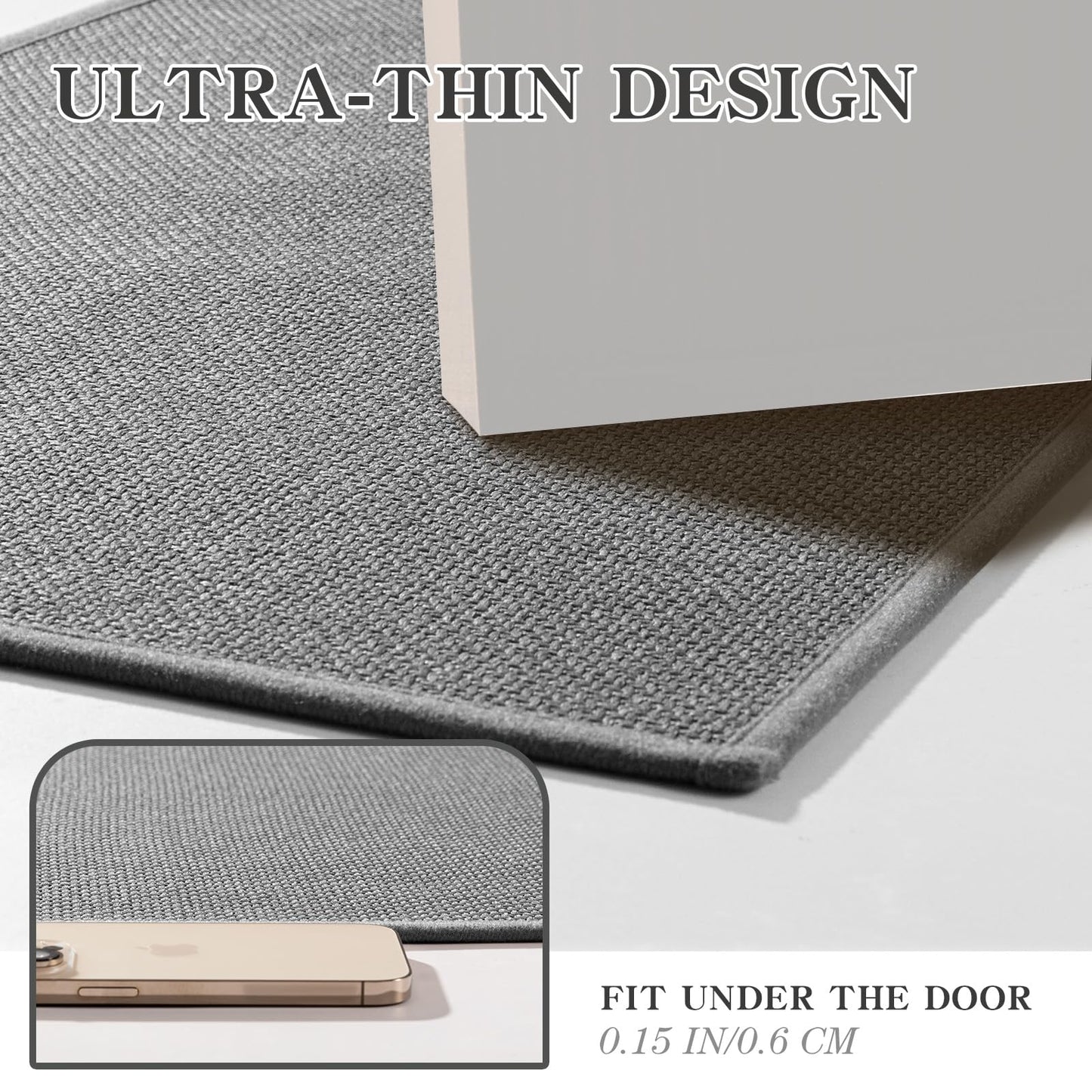 chakme Bathroom Rugs Mat 24x17, Ultra Thin Non Slip Bath Mat Small Quick Dry Absorbent Bath Mat for Bathroom Floor, (Dark Grey, 24"x17")
