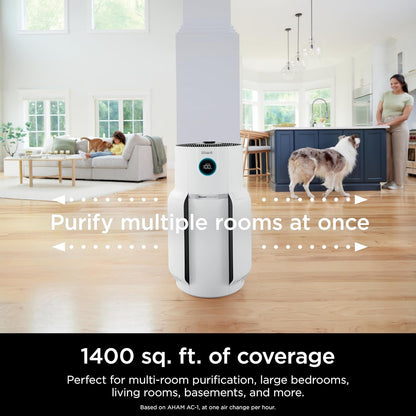 Shark Air Purifier with NeverChange Air Filter Technology, 5 Year HEPA Filter, Covers 1400 Sq. ft, Odor Neutralizer and Clean Sense Technology, Removes 99.98% of Dust & Allergens, HP302 (Renewed)
