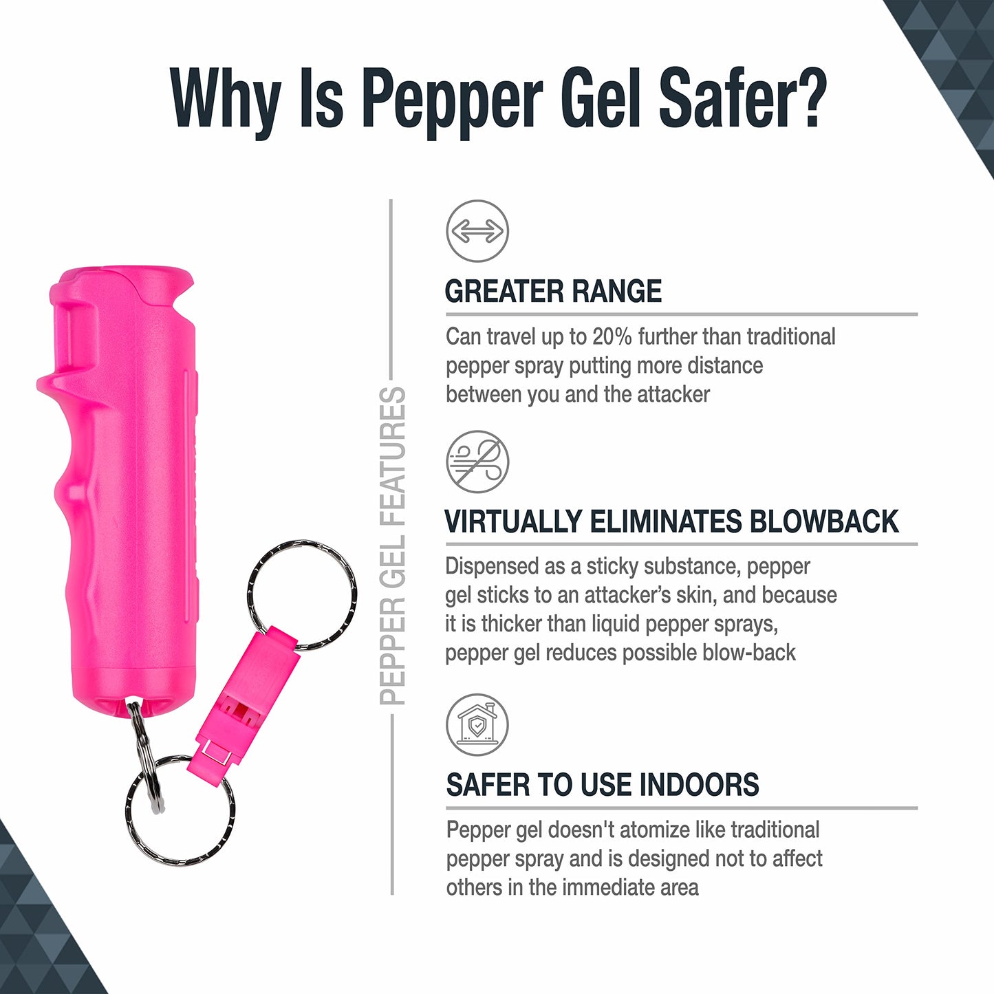 SABRE 2-in-1 Pepper Gel with Detachable Safety Whistle Keychain, 3X longer spray time, 12-Foot, Whistle for Help and Can Be Heard Up to 750 Feet, UV Marking Dye, Ergonomic Finger Grip, Flip Top Safety