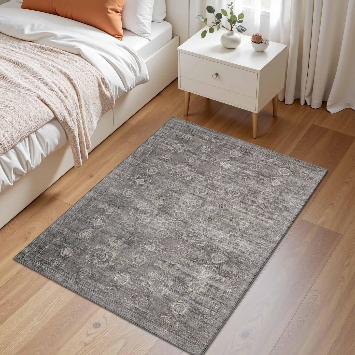 Rugxara Entryway Rug Door Mat, Washable Samll 2x3 Rug, Boho Grey Front Door Mat, Non Slip Area Rugs, Low Pile Throw Accent Entry Carpet for Indoor Entrance, Bathroom and Kitchen(Taupe/Grey 2x3ft)