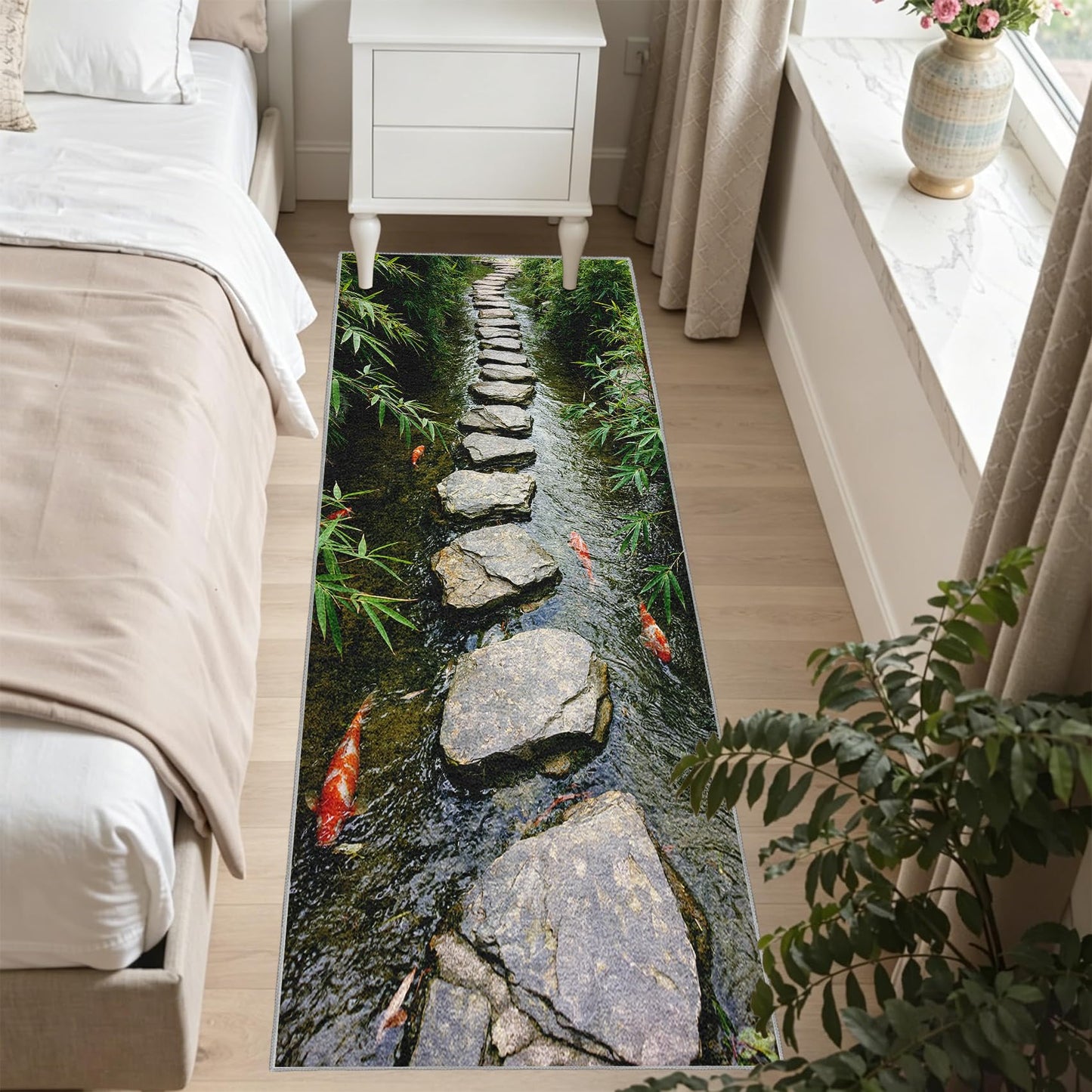 Optical Illusion Hallway Runner Stone Road 2.6x8 Runner Rug