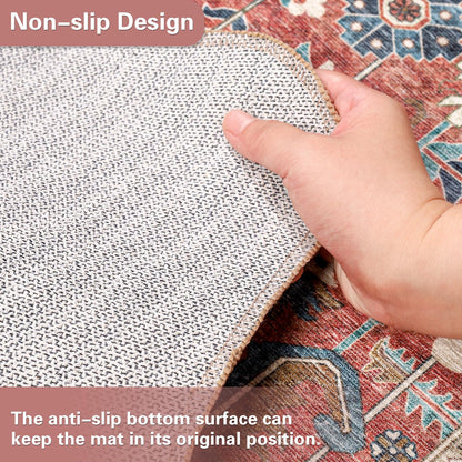 36" X 48" Office Chair Mat for Hardwood and Tile Floors, Under Desk Chair Mat for Carpet Protector Rolling Computer Chairs, Machine Washable Non-Slip Area Rug, Red Brown