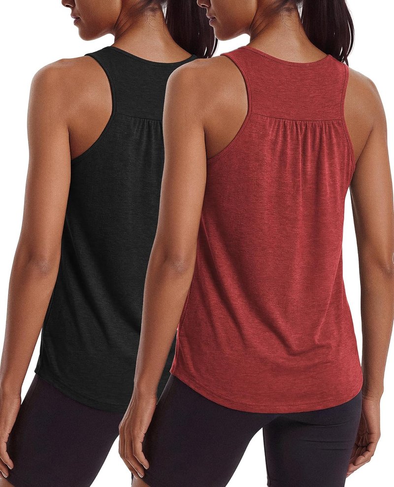 Workout Tops for Women - Lightweight Racerback Tank Shirts | 2 Pack, S-3XL