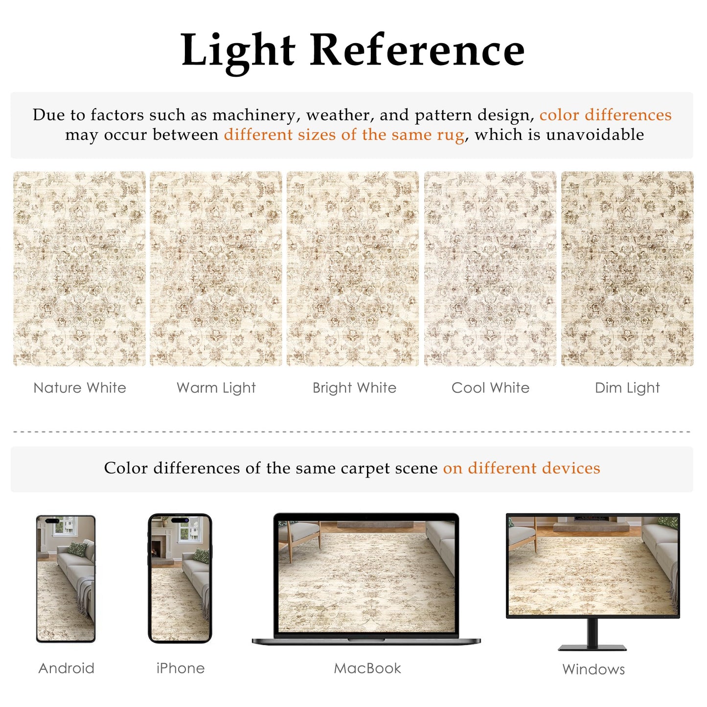 WondRg 2x6 Washable Neutral Runner Rug Beige Vintage Hallway Kitchen Carpet Non-Slip Soft Low Pile Farmhouse Throw Rug for Bedroom Bathroom Laundry Living Room