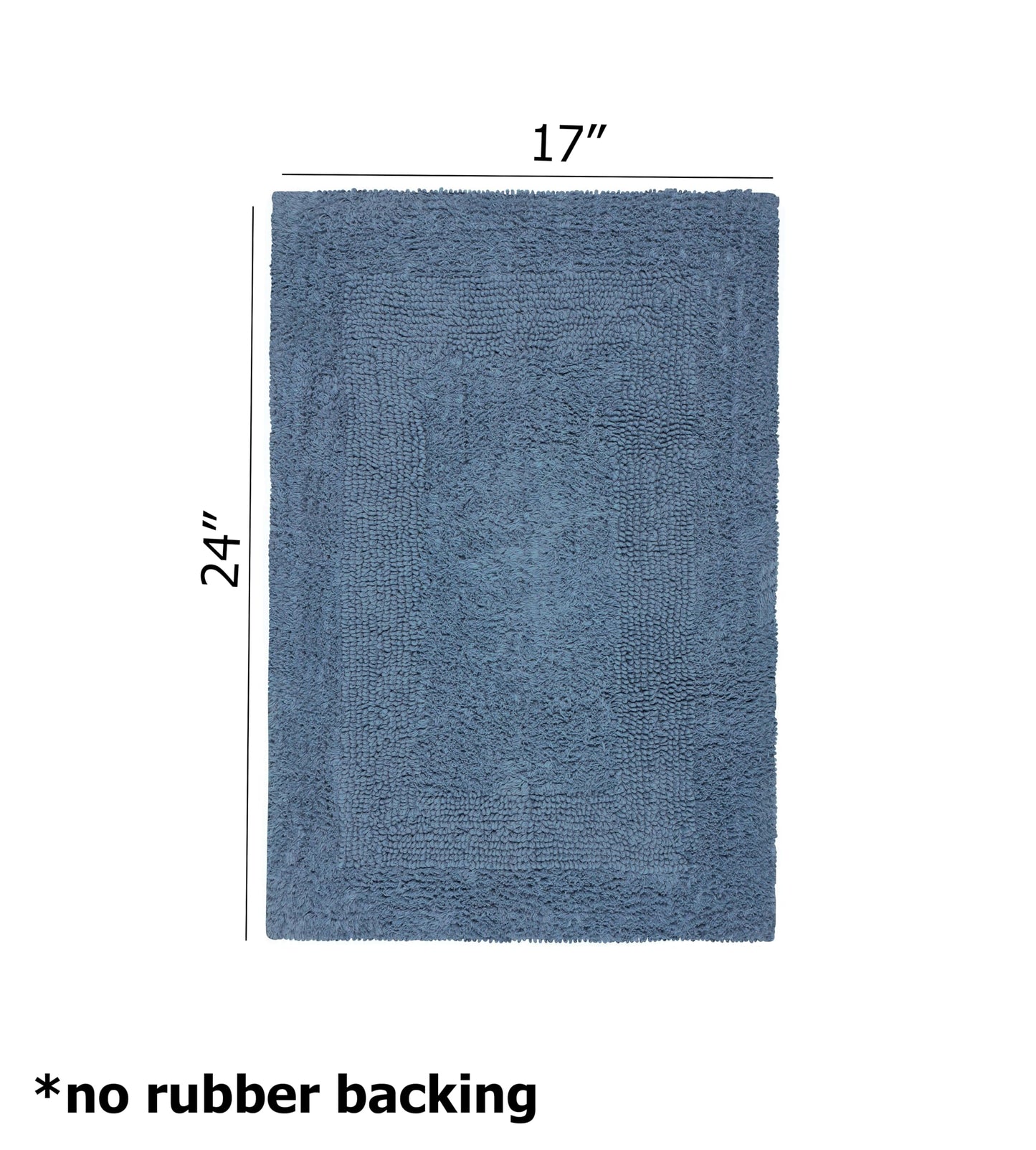 COTTON CRAFT Luxurious Bath Mat Rug - Set of 2 Reversible Heavyweight Step Out Bath Mats for Bathroom Floor, Tub and Shower - Pure Cotton Soft Plush Absorbent Tufted Racetrack Mat - 17x24 - Azure Blue