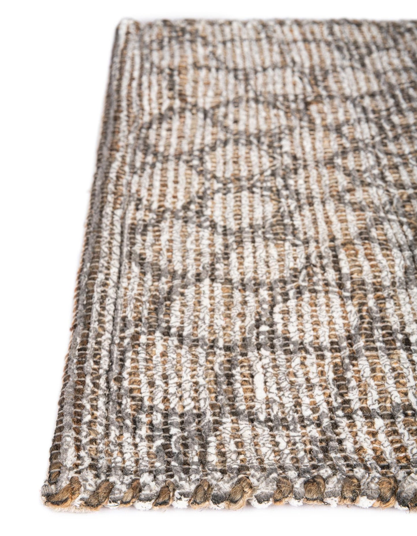 Rugs.com Chenille Jute Collection Rug – 8 Ft Square Charcoal and Ivory Medium-Pile Rug Perfect for Living Rooms, Kitchens, Entryways