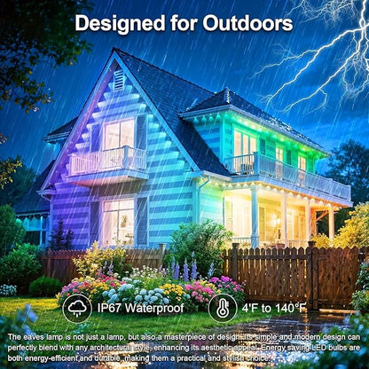 500Ft Permanent Outdoor Lights for House Waterproof, IP67 LED Eave Lights with App/Remote Control, Outdoor Permanent led Lighting for House Roof Decor,Christmas,Party,All Holiday and Daily