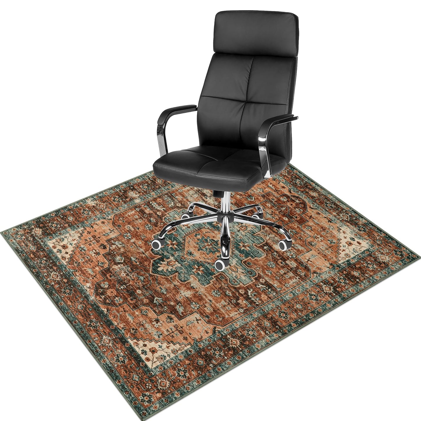 Anidaroel Office Chair Mat for Hardwood Floor/Tile Floor, 48"x60" Desk Chair Mat for Hard Floors, Under Desk Rug Protector for Rolling Computer Gaming Chairs, Anti Slip Machine Wash Low Pile Carpet