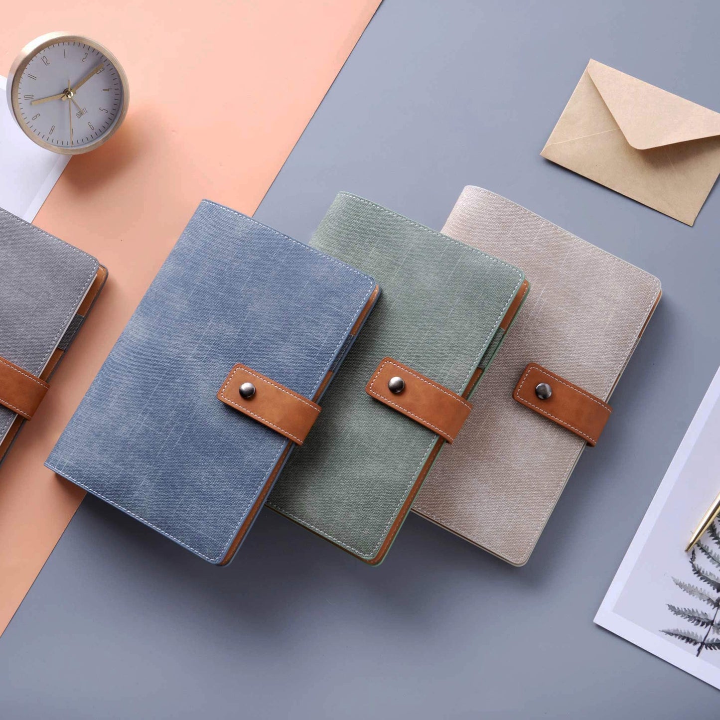 CAGIE A5 Refillable Faux Leather Traveler Notebook Binder Journals 6 Ring Binder Personal Organizer Travel Diary for Women Men Lined Grid Blank Paper with Calendar