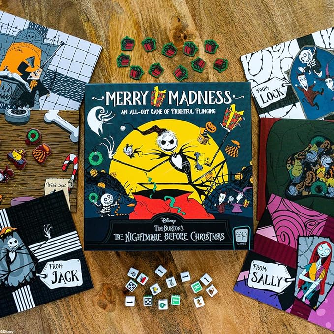 Disney Tim Burton’s The Nightmare Before Christmas Merry Madness | Quick-Rolling Family Dice Game | Great Kids &amp Family Board Game | Officially-Licensed Merchandise