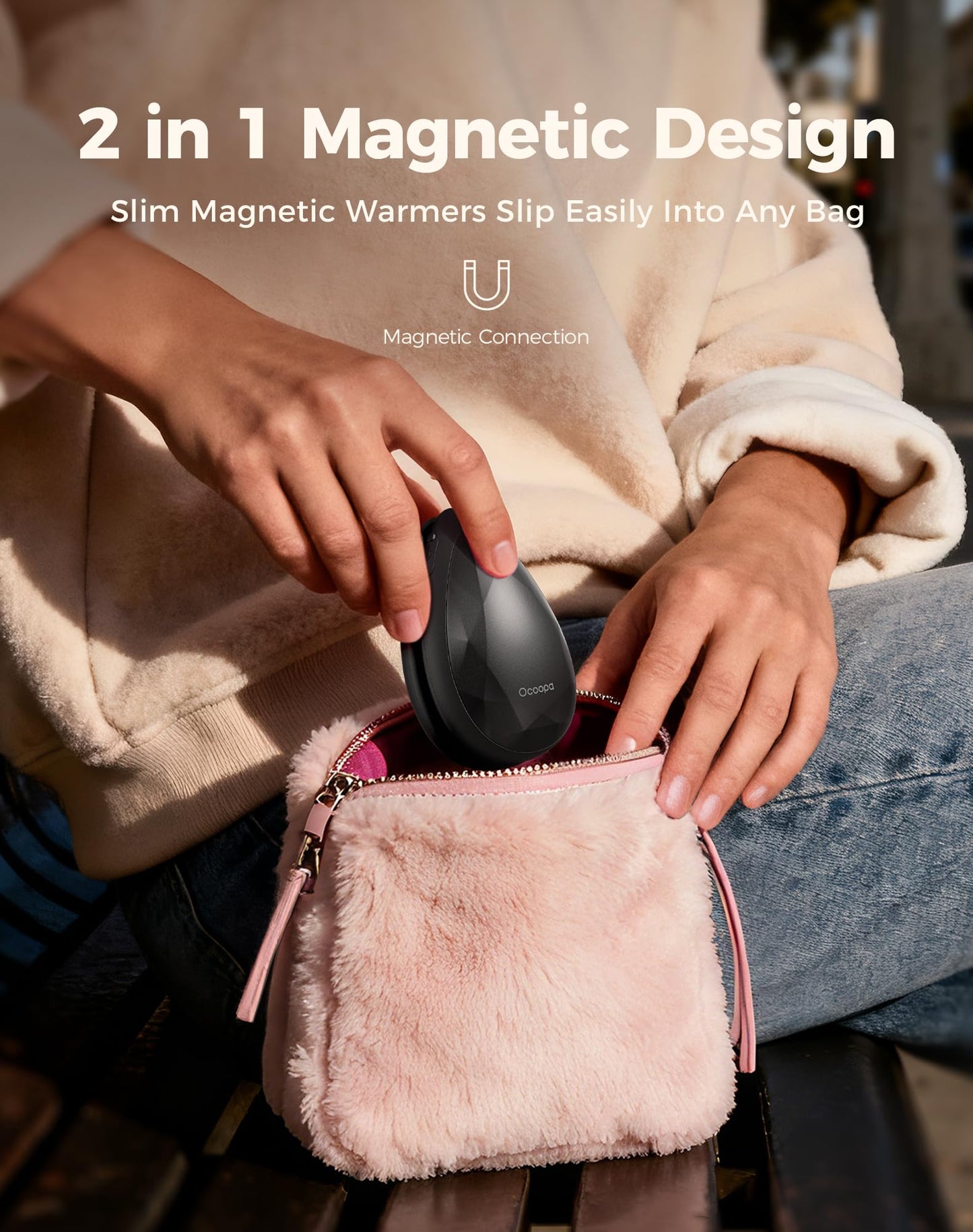 OCOOPA Hand Warmers Rechargeable 2 Pack, Portable, Stylish, Diamond-Shape Magnetic Electric Handwarmer, Reusable Pocket Heater, Raynaud, Hiking, Christmas, 2026 Tech Gifts for Women Camping, UT4 Rare