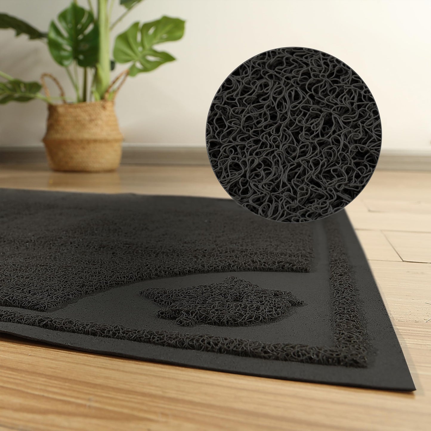 Mr. Pen- Large Cat Litter Mat, 23”x 35”, Black Cat Litter Box Mat