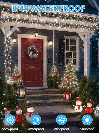 Connectable 250 LED C6 Christmas String Lights, 82FT Waterproof Christmas Twinkle Lights Outdoor, Plug in Lights with 13 Modes for Indoor Outdoor Yard Party Christmas Tree Decorations (Cool White)