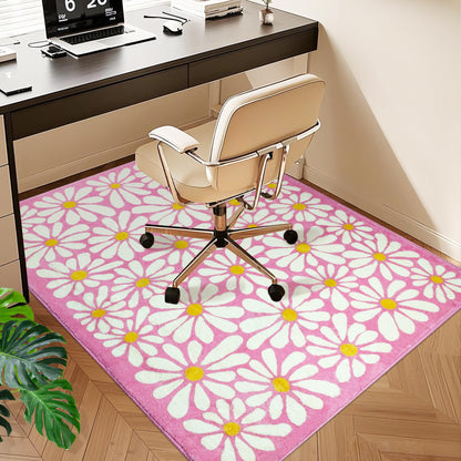SHIYUE Office Chair Mat for Hardwood/Tile Floor Carpet, 36"x48" Computer Desk for Rolling Chairs Protector Gaming Non Slip Under TPR Backing Rug(Pink Floral)