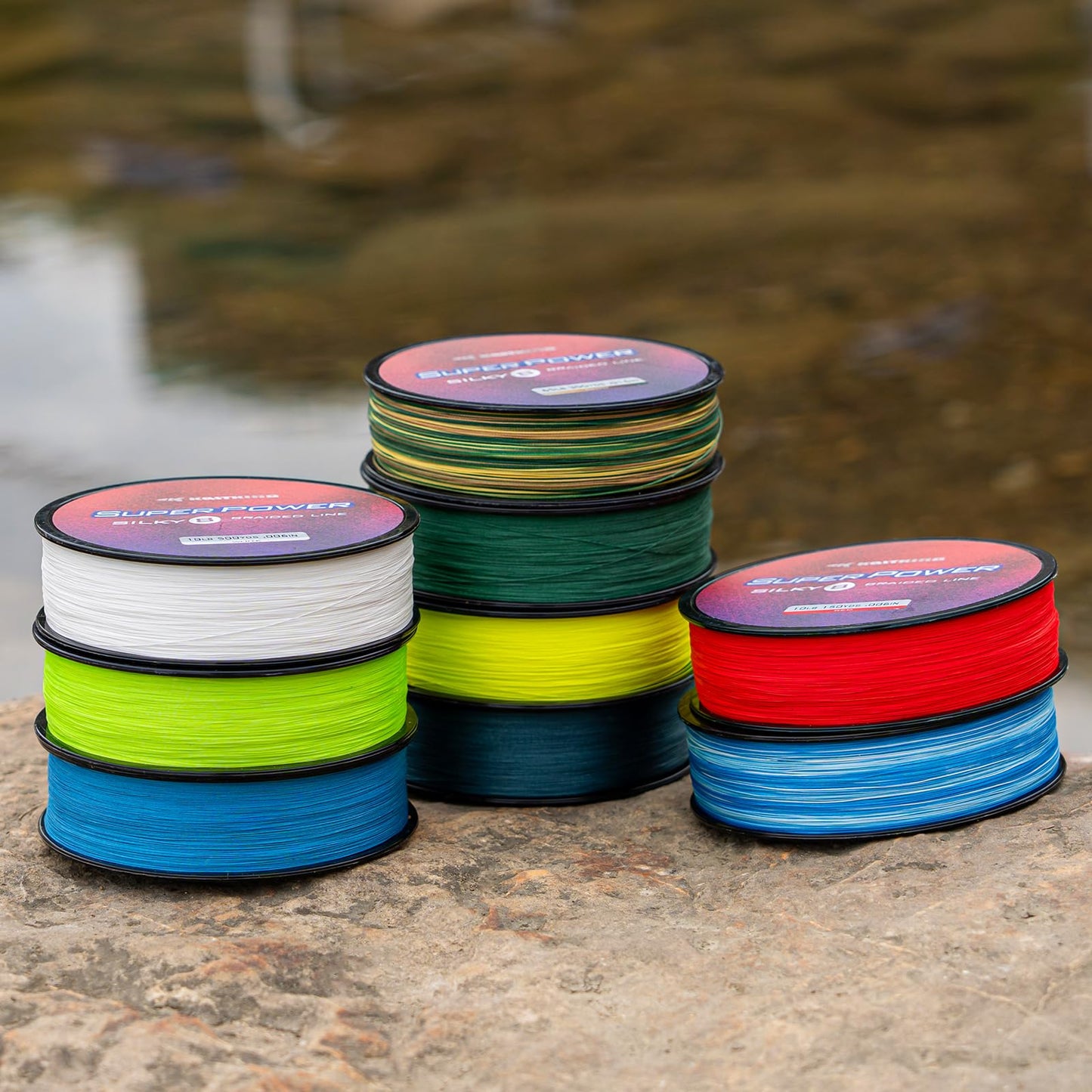 KastKing Superpower Silky8 Braided Fishing Line, Camo, 8 Strands, 50 LB, 500 Yds