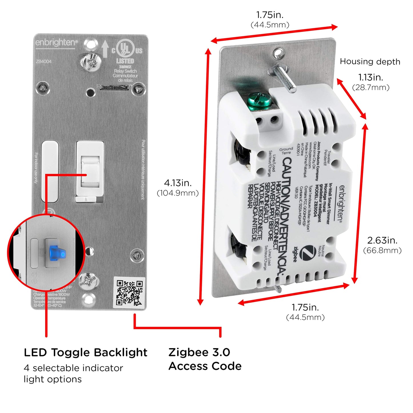 Enbrighten Zigbee Dimmer, QuickFit & SimpleWire, Pairs Directly with Echo Studio/Show 10/Plus 1st & 2nd Gen, Works WIth Alexa, Google Assistant, White & Light Almond, Smart Light Switch, 43080