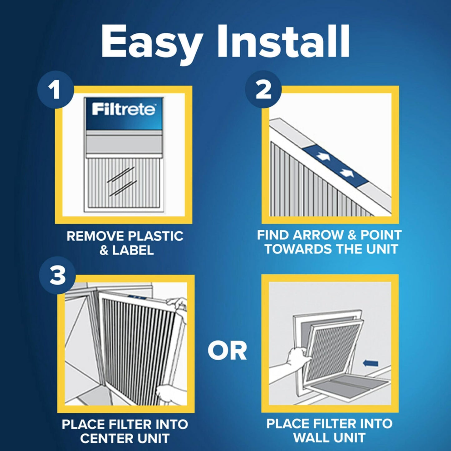 Filtrete 16.5x21.5x1 AC Furnace Air Filter, MERV 8, MPR 700, Tough on Pollen, Easy on Airflow, 3-Month Pleated 1-Inch Electrostatic Air Cleaning Filter, 4-Pack (Actual Size 16.19 x 21.19 x 0.81 in)
