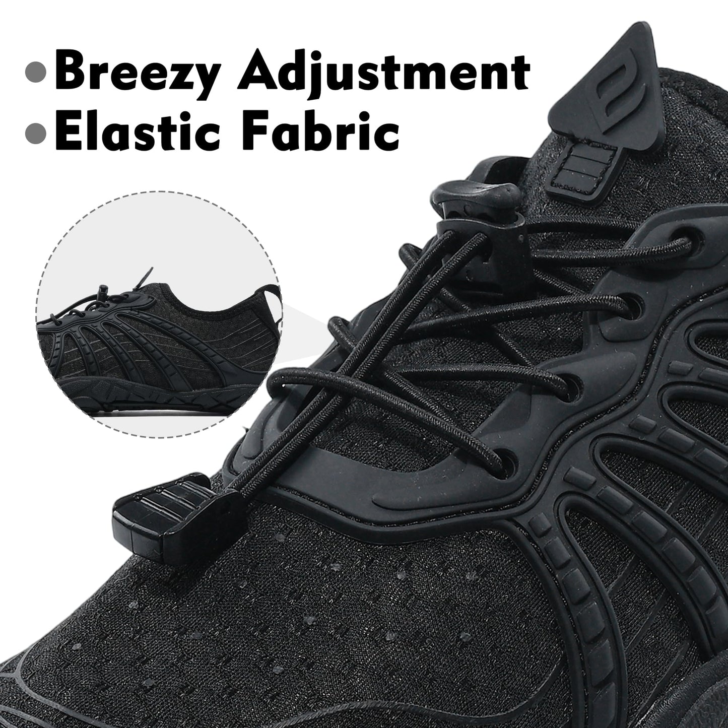 Black Barefoot Water Shoes for Women and Men - Quick-Dry Lightweight Swim Shoes for Beach,Pool,Hiking