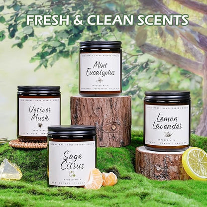 Scented Candle for Home | Lemon Lavender Candle | Aromatherapy Candles - Soy Candles for Home Scented, Gifts for Women Men, Lemon Fragrance -7oz, Single-Wick