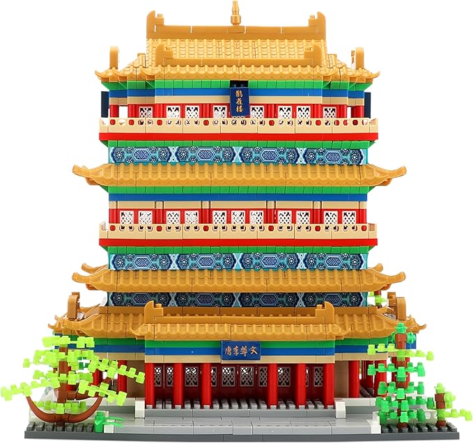 Chinese Architecture Micro Building Blocks Set Stork Tower Collectible 2196PCS Creative Building Sets for Adults Age 14+
