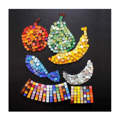 100 Pieces Mosaic Tiles Squares Orange Crystal Mosaic Stained Glass for Crafts Supplies DIY Picture Frames Handmade Jewelry Coasters Art Material Decoration,1x1cm