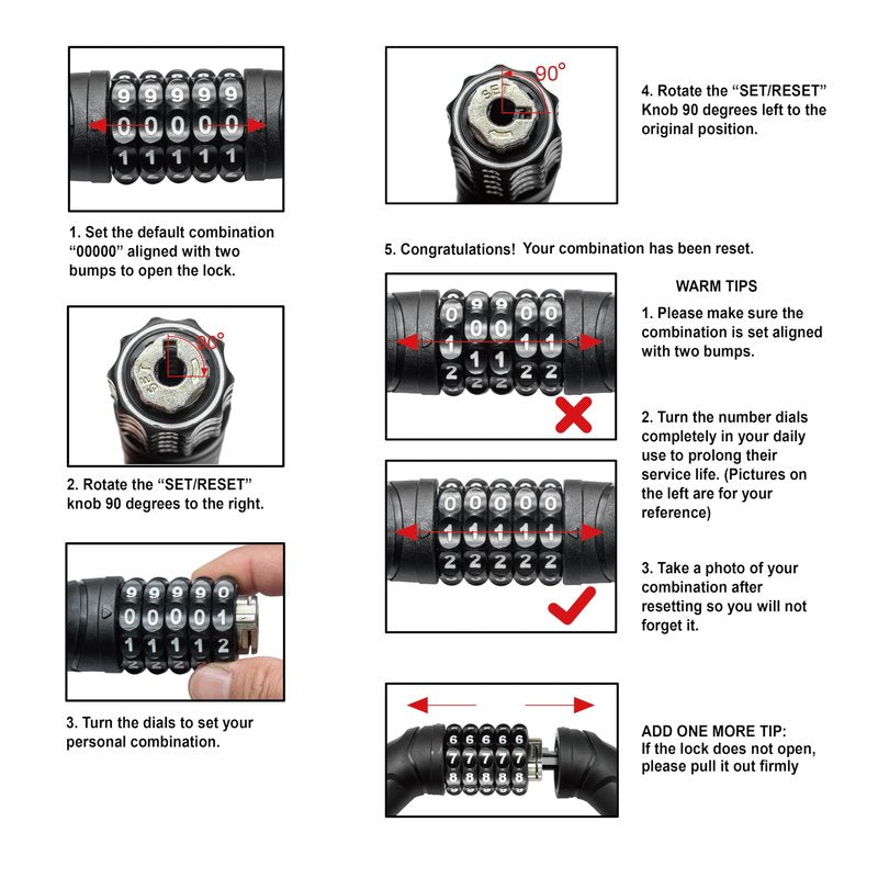 Via Velo Bike Chain Lock, 5-Digit Resettable Combination Heavy Duty Anti-Theft Bicycle Lock, 2.95 Ft Security Bike Locks for Scooter, Motorcycle, Gate, Fence, Valuables Etc(Orange)