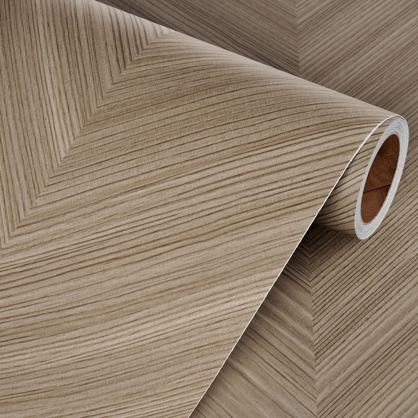 Livelynine 15.8x394 Inch Herringbone Wood Floor Contact Paper Peel and Stick Flooring Waterproof Light Wood Vinyl Roll Self Adhesive Vinyl Wrap Kitchen Stick on Linoleum Flooring Roll Laminate Sheets