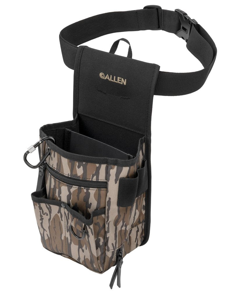Allen Company Triumph Double Compartment Range Shell Bag - Holds 2 Boxes of 12-Gauge Shells - Spent Hull Dump Pouch, Adjustable Waist Belt & Extra Storage for Trap, Skeet & Clay Shooting - Mossy Oak