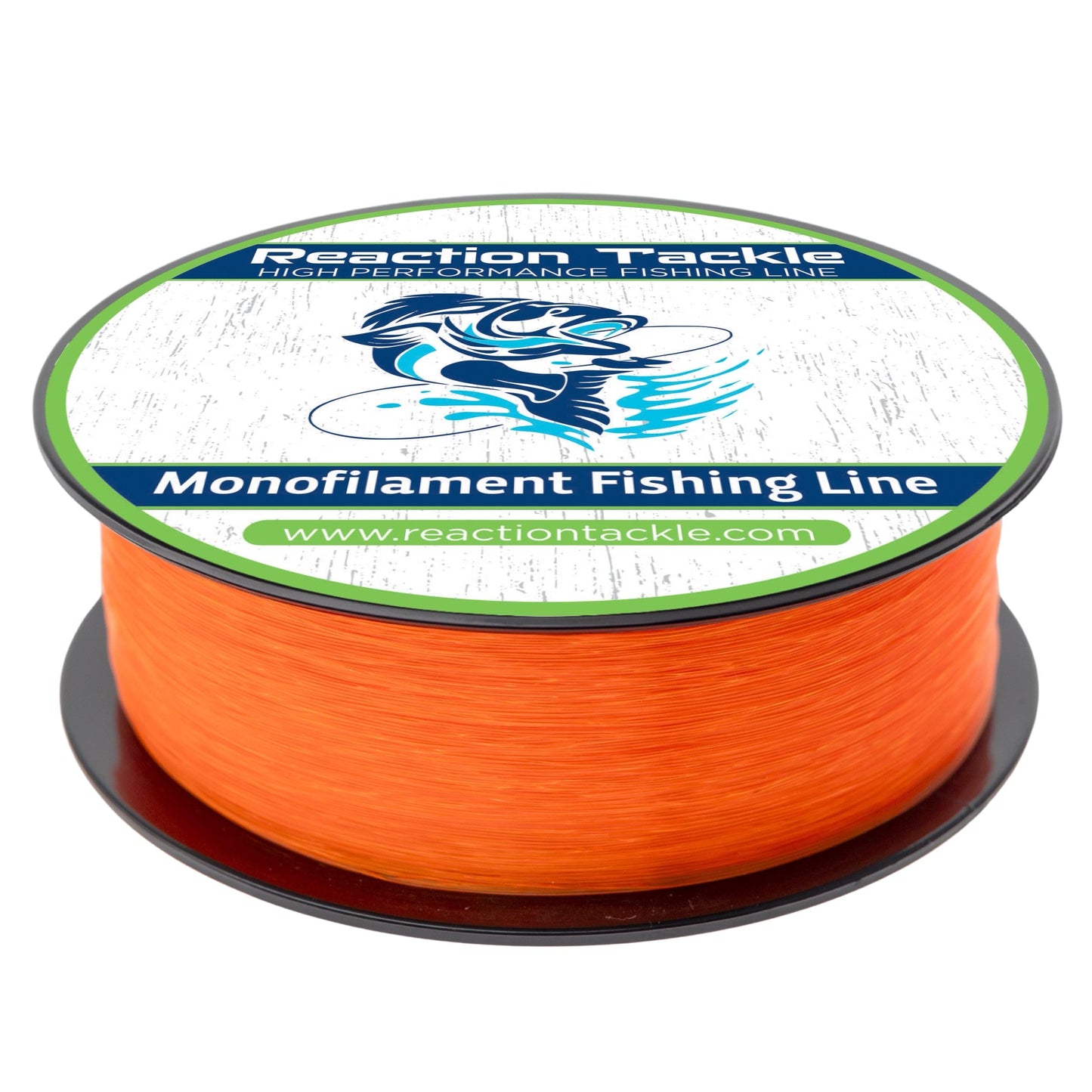 Reaction Tackle Monofilament Fishing Line - Premium Nylon Mono Line, Strong & Abrasion-Resistant, Low Memory for Smooth Long Casts - Freshwater & Saltwater - Hi Vis Orange | 17lb (1000 Yards)