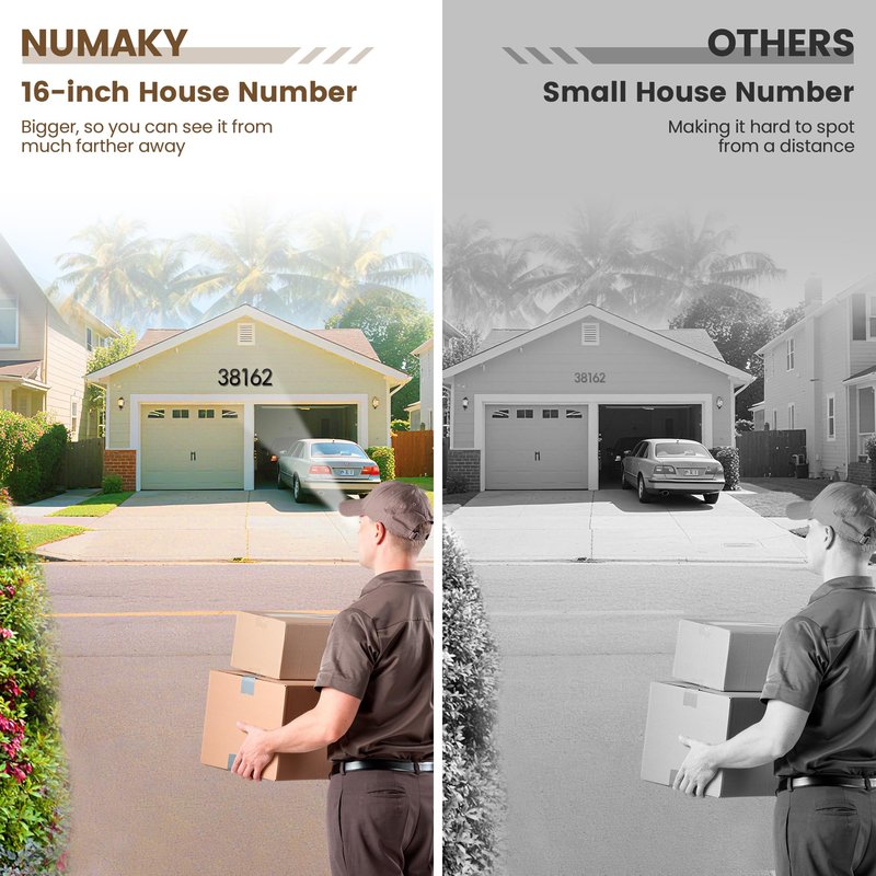 NUMAKY 16 Inch Large Modern House Numbers for Outside, Matte Black Metal Outdoor Address Numbers with Floating 3D Shadow & All Mounting Hardware, Weatherproof for Home/Apartment/Hotel/Mailbox (Number 1)
