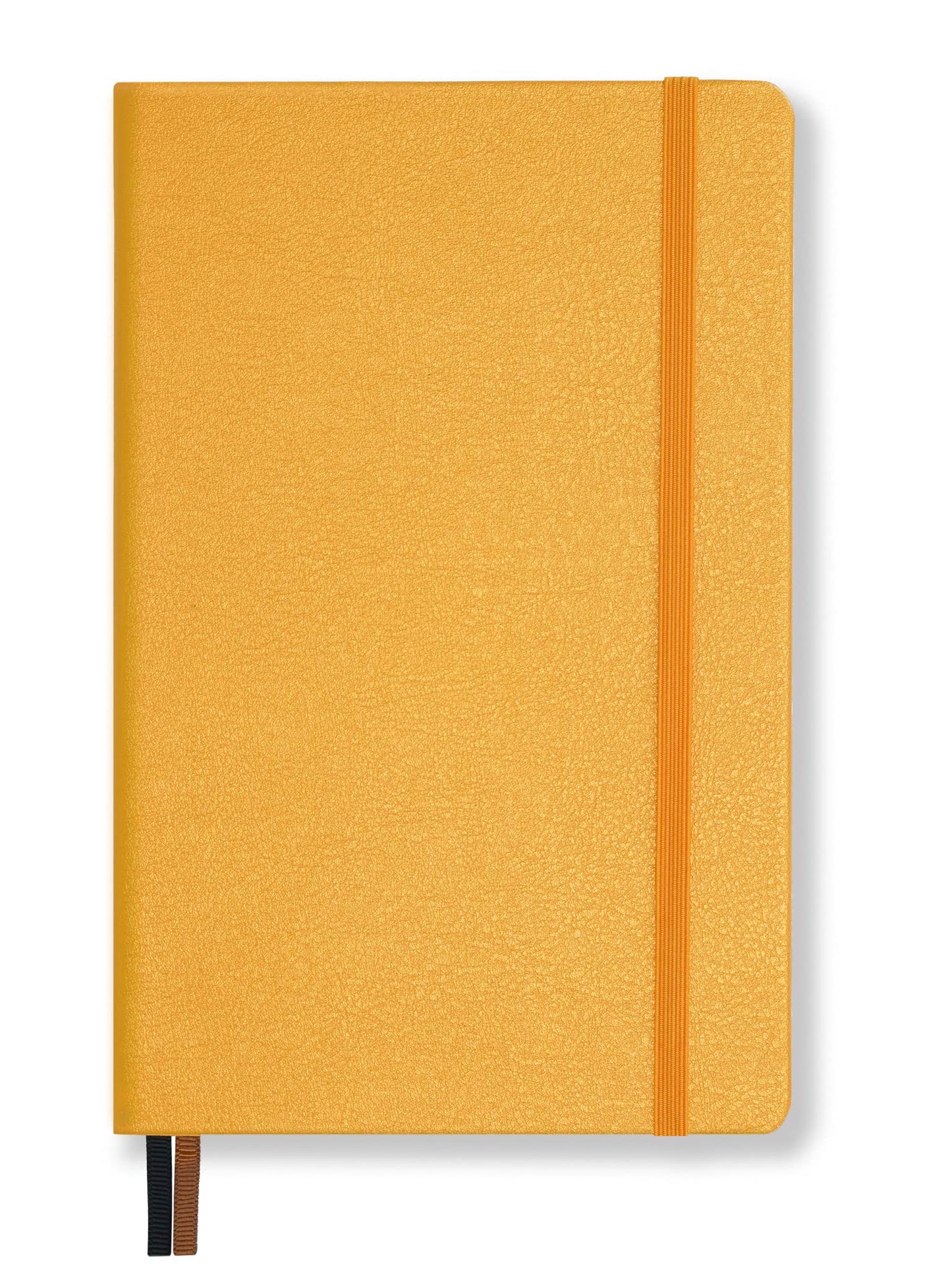 Minimalism Art, Premium Hard Cover Notebook Journal, Classic 5" x 8.3", 122 Numbered Pages, Gusseted Pocket, Ribbon Bookmark, Extra Thick Ink-Proof Paper 120gsm, San Francisco (Dotted, Amber Yellow)