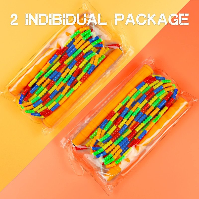 Supertrip Double Dutch Jump Rope - Soft Beaded, Long 16 FT, 2 Pack - Adjustable Skipping Ropes for Women, Adults & Kids - Orange