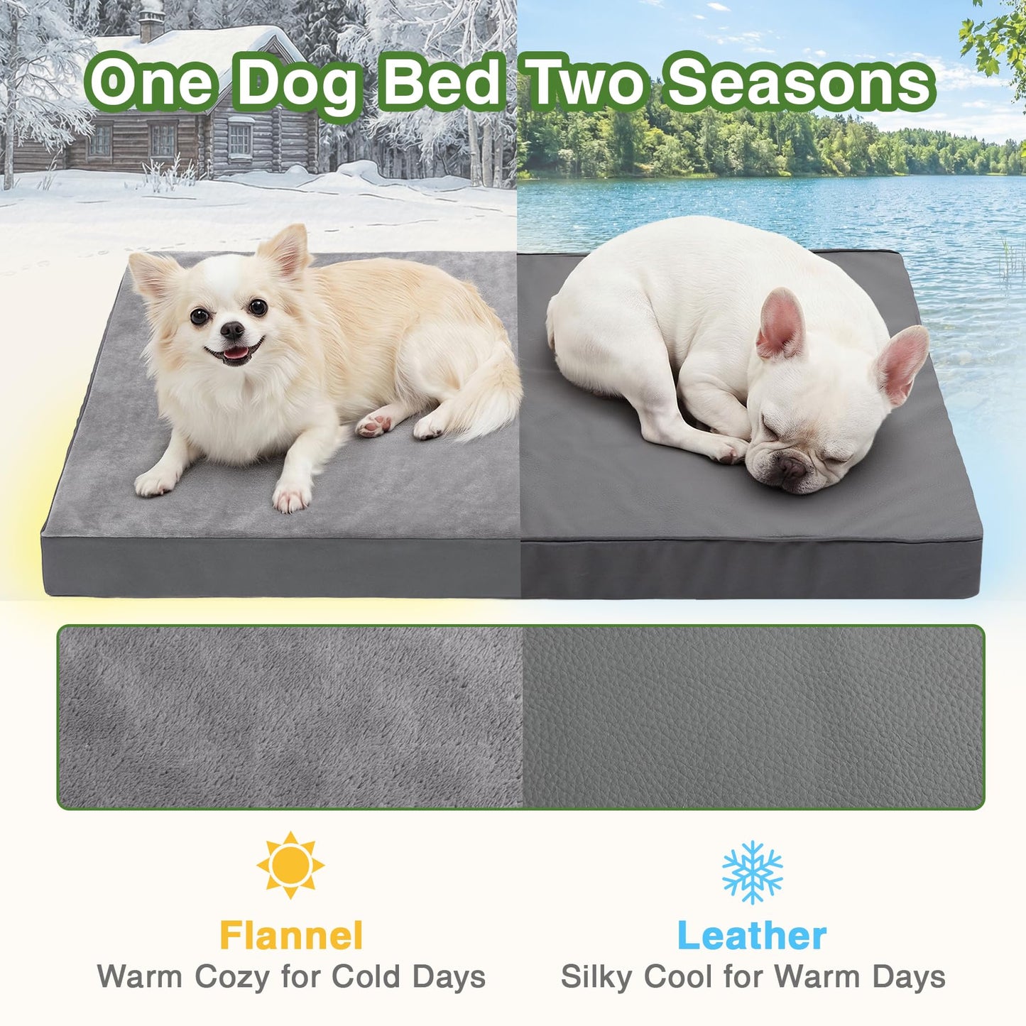 Waterproof Small Dog Bed Crate Pad 24 inch, Outdoor Washable Puppy Bed Orthopedic with Removable Cover Reversible, Foam Cat Bed Kennel Pad 23" x17, Durable Anti-Slip Bottom, Gray