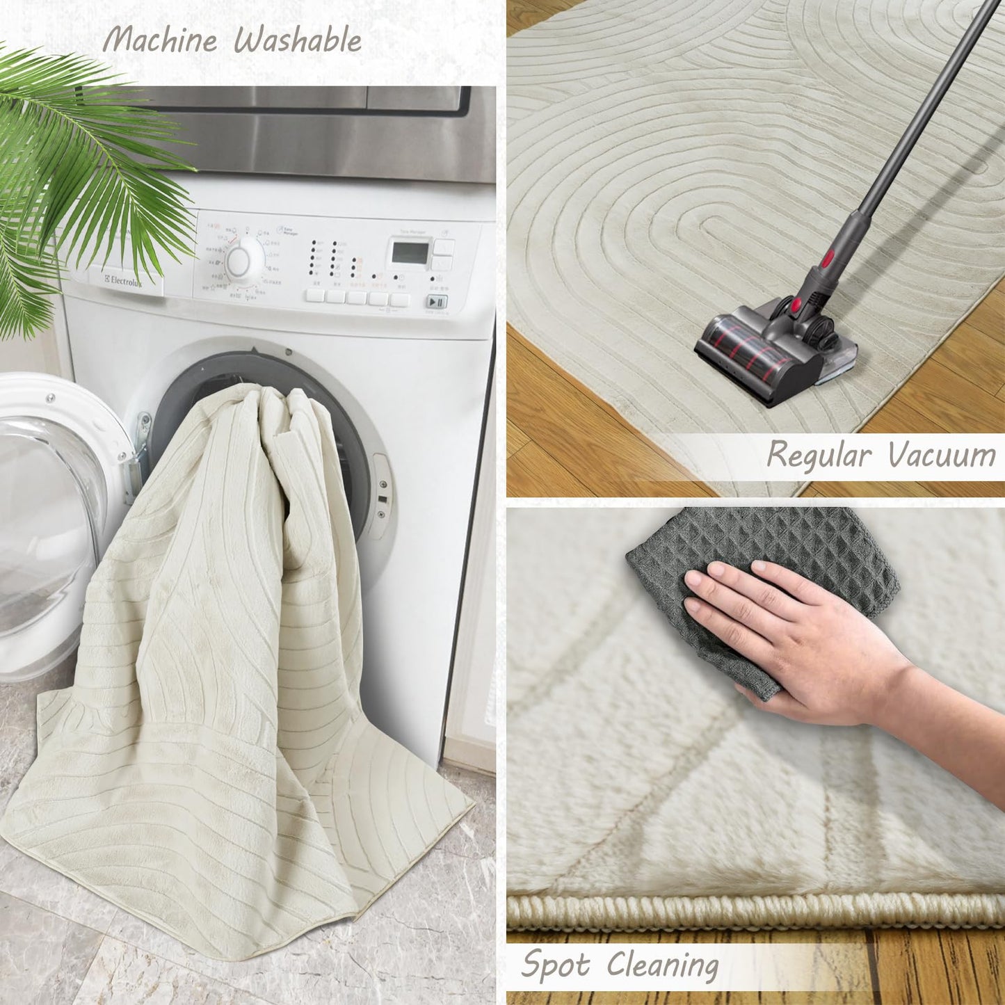 phonzenuo Washable Area Rugs 5x7 Rugs for Living Room Light Beige Faux Rabbit Fur Rug for Bedroom Faux Sheepskin Rug Teen Room Home Décor(Light Beige, 5x7)…
