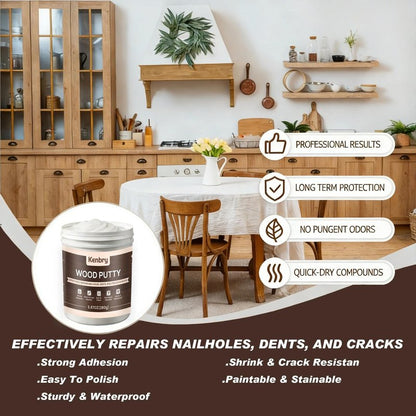 Wood Putty, White Wood Filler Paintable Sandable Stainable for All Purpose, 9.87OZ Wood Filler Putty for Furniture, Cracks, Holes Repairs, Water Resistant for Indoor and Outdoor Use