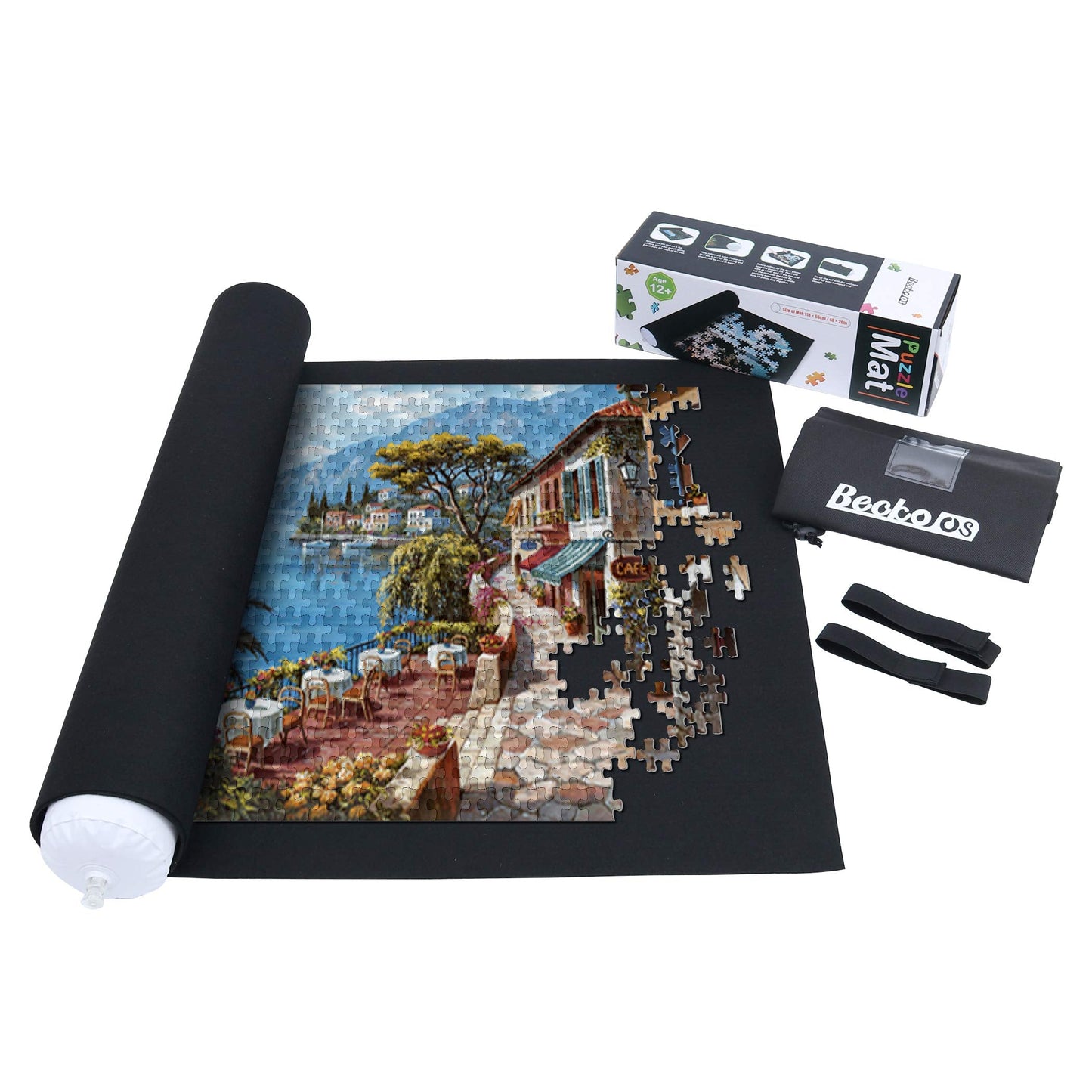 Becko US Puzzle Mat Roll Up with Drawstring Storage Bag, Felt Rollup Mat for Easy Transport & Storage, Portable Puzzle Board Puzzles Saver Keeper for Jigsaw Puzzles Up to 1500 Pieces