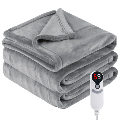 Electric Heated Blanket Full Size 72"x84", Cozy Large Oversized, 5 Heating Levels & 10 Hours Auto Off, Cozy for Bed, Sofa, & Office, Machine Washable, Purple